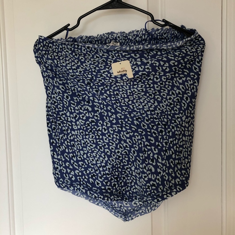 Blue leopard Tube top
